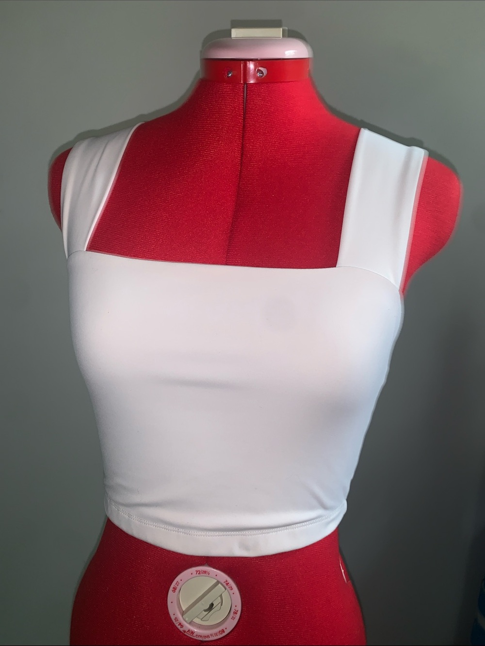 Dynamite White Square-Neck Crop Top